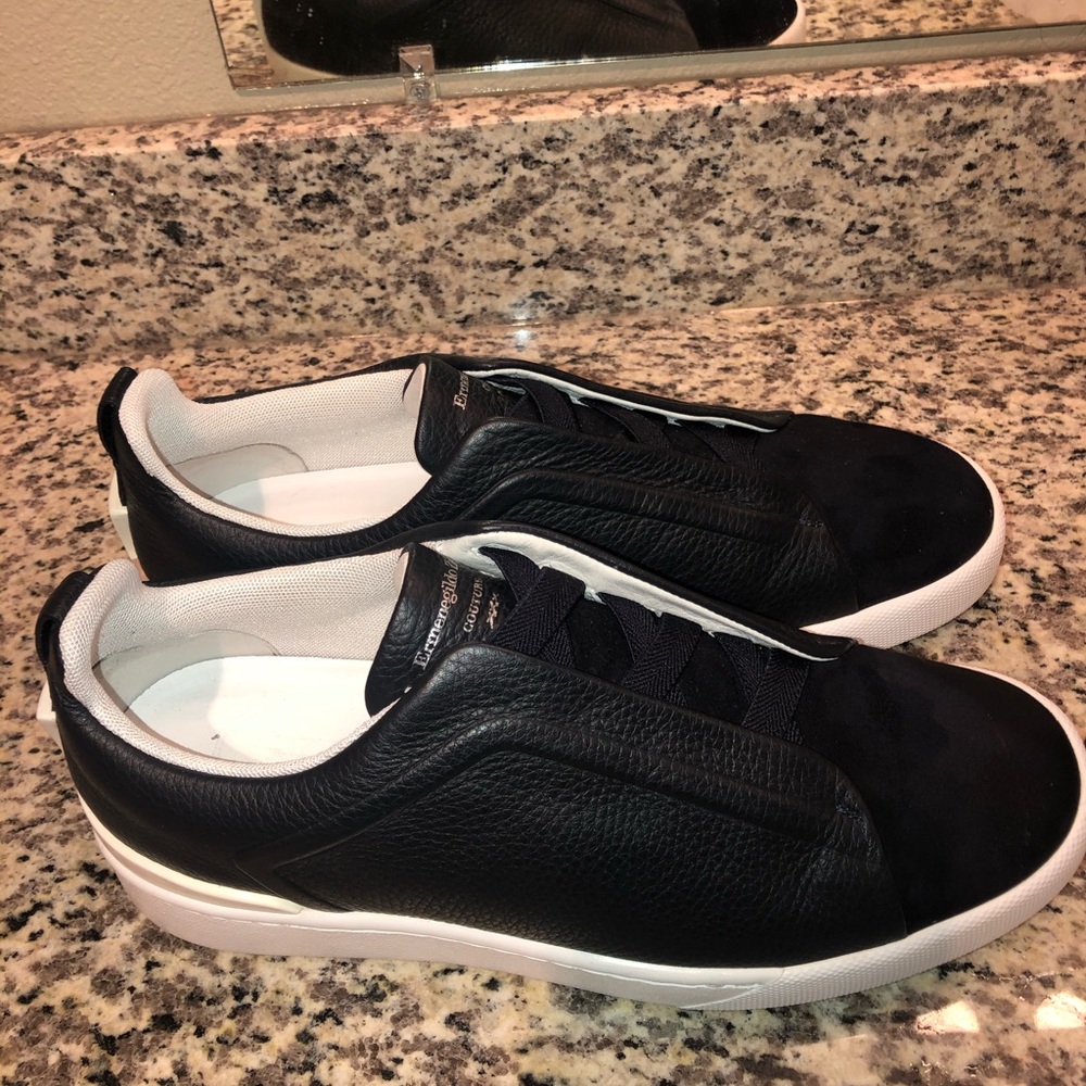 Black and white Ermenegildo Zenga couture sneaker.